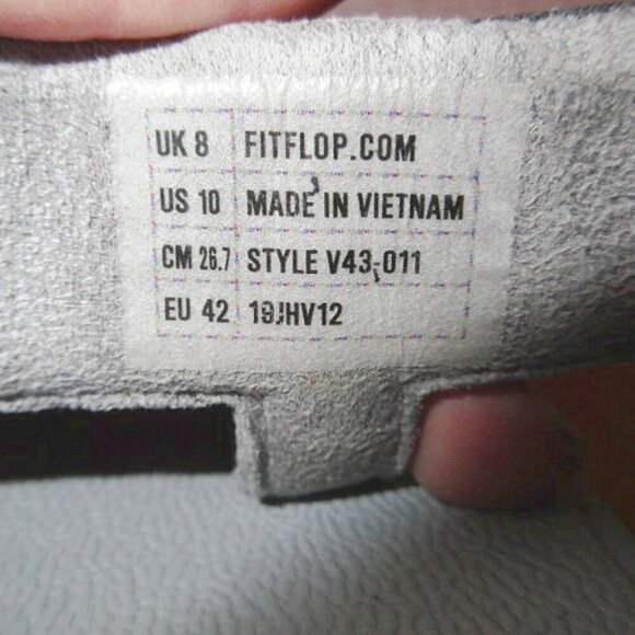 FitFlop Fino Glitzy Crystals Toe Post Sandals Size 10 Silver Metallic Flip Flops - Picture 6 of 11